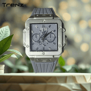 Luxury Square Chronograph Watch – Grey Edition